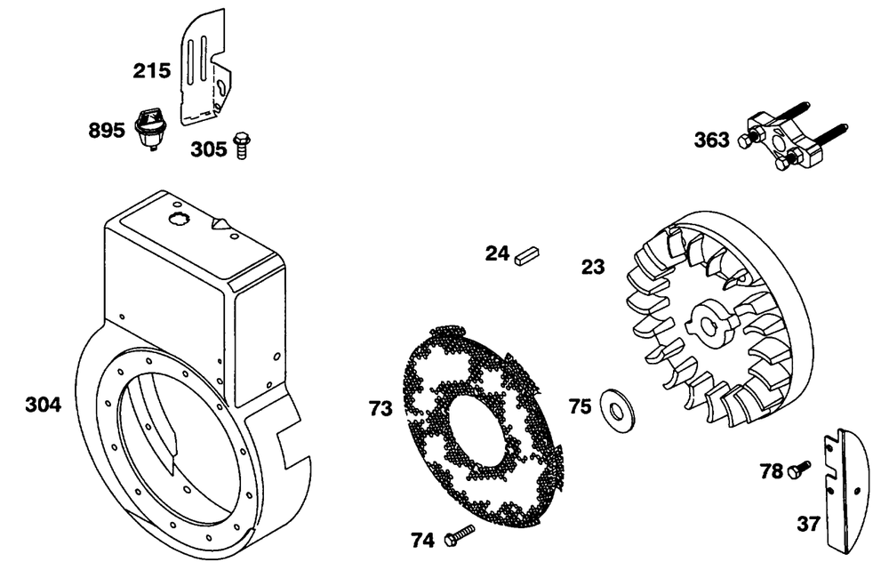 Blower Housing Diagram and Parts List for 19A402-0699-XX  Briggs and Stratton Engine
